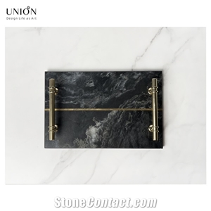 UNION DECO Natural Stone Tray For Tissues, Candles, Soap