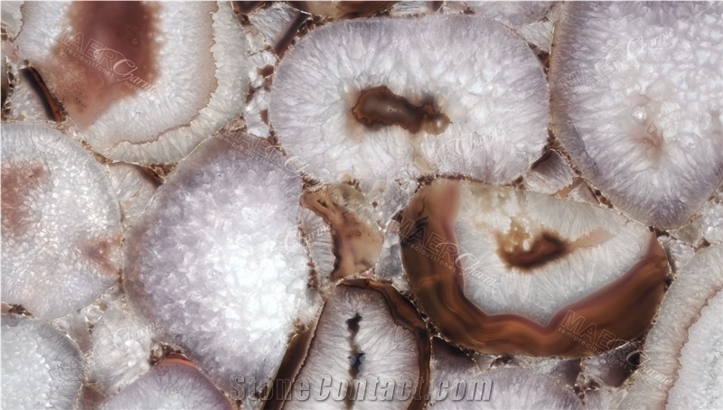 Agate White Lilac Semiprecious Stone