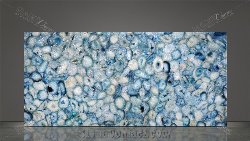 Blue Agate Light Semiprecious Stone