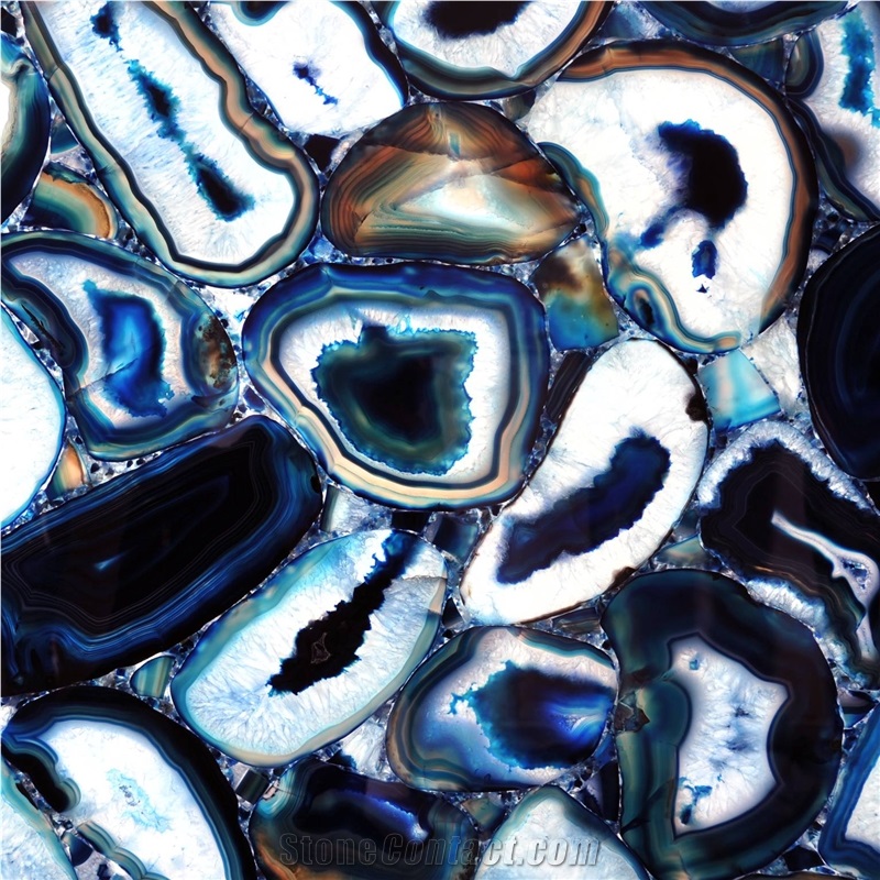 Blue Agate Semiprecious Stone- Agate Blue Semiprecious Stone