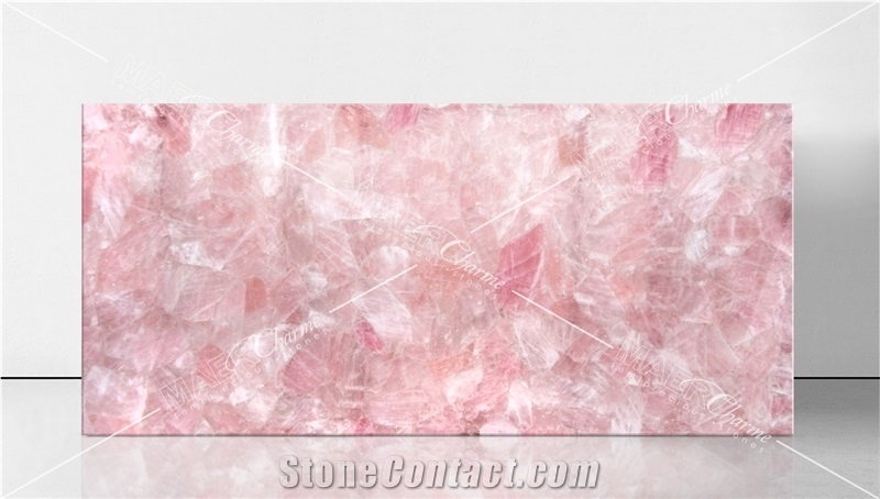 Pink Quartz Semiprecious Stone Slabs