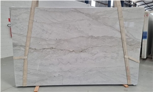 Silver Moon Quartzite Slabs, White Santorini Quartzite