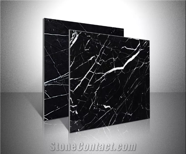 Wholesale Black Marble With White Veins Nero Marquina Tile
