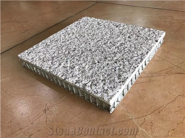 Bush Hammered Jilin White Granite Honeycomb Backed Panels