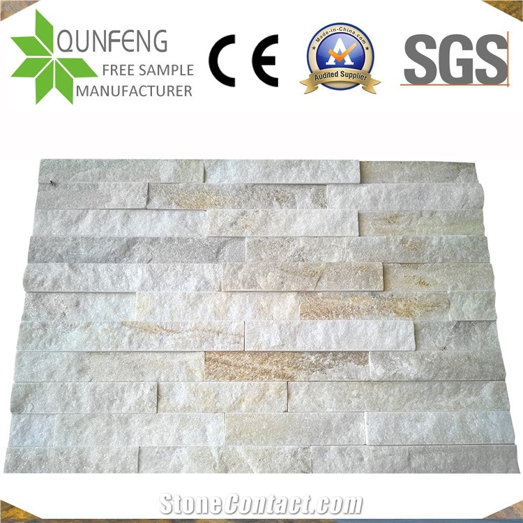 China Beige Culture Stone Quartzite Wall Cladding Panels