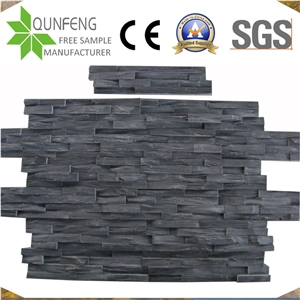 China Z Shape Dark Grey/Black Cladding Wall Slate Stone