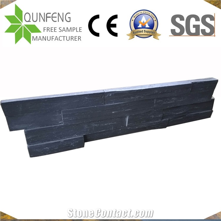 China Z Shape Dark Grey/Black Cladding Wall Slate Stone