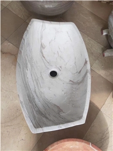 Freestanding Volakas White Marble Hand Wash Basin