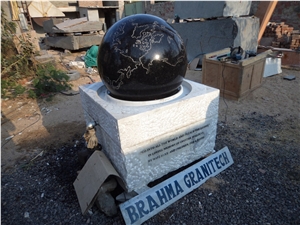 Black Granite Ball Water Fountain Globe