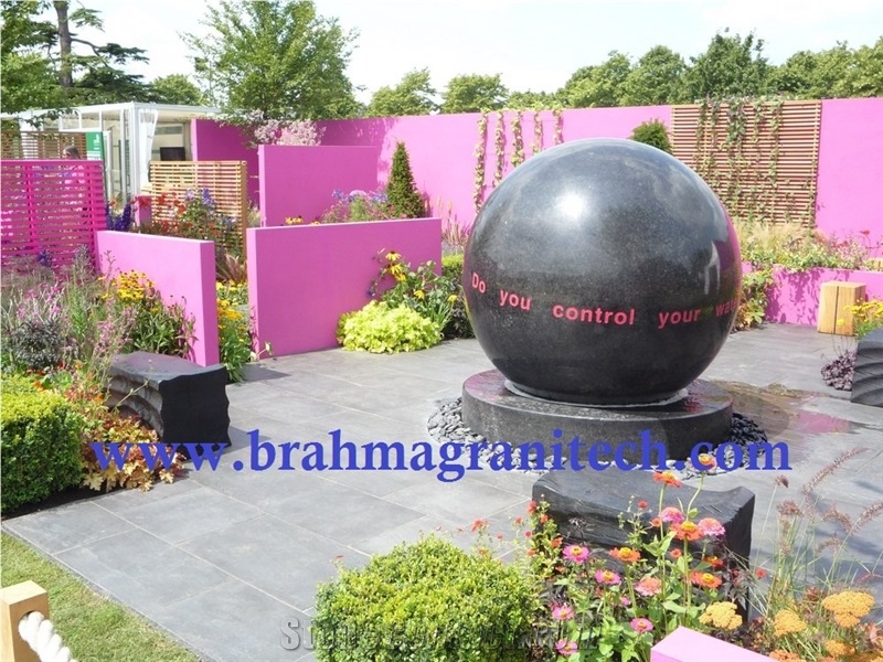 Black Granite Ball Water Fountain Globe