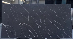 Black Quartz White Veins Slabs