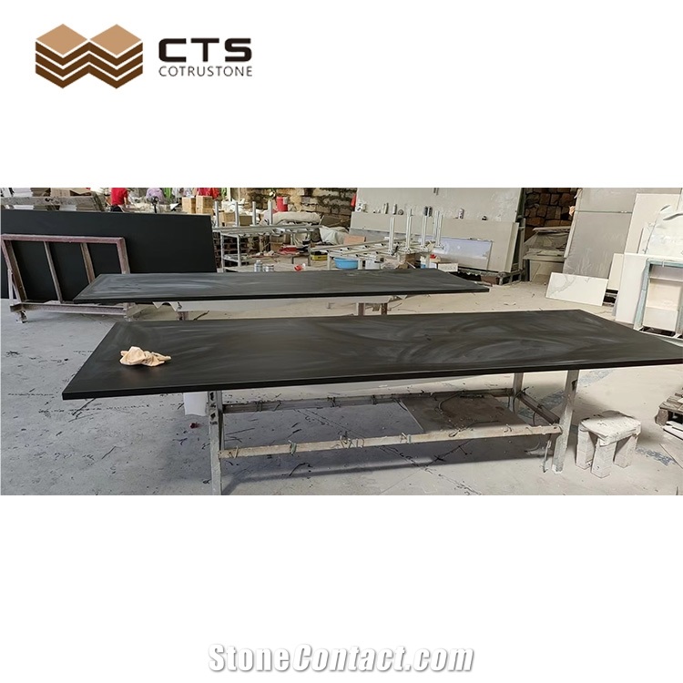 Pure Black Countertop With Apron 6Mm Thick Sintered Stone