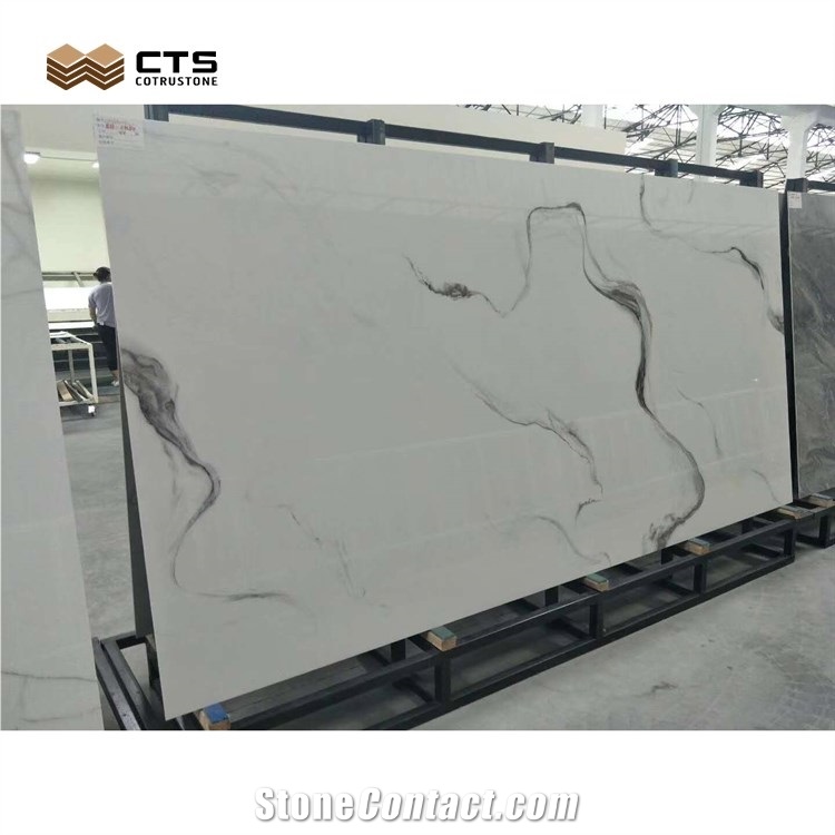 White Polished Mirrored 6Mm Custom Sintered Stone Big Slabs