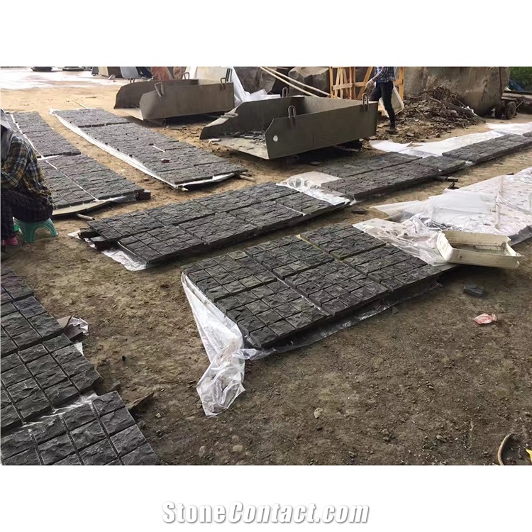 Andesite Cube Chinese Stone Nature Surface Net On Back Split Wall Stone