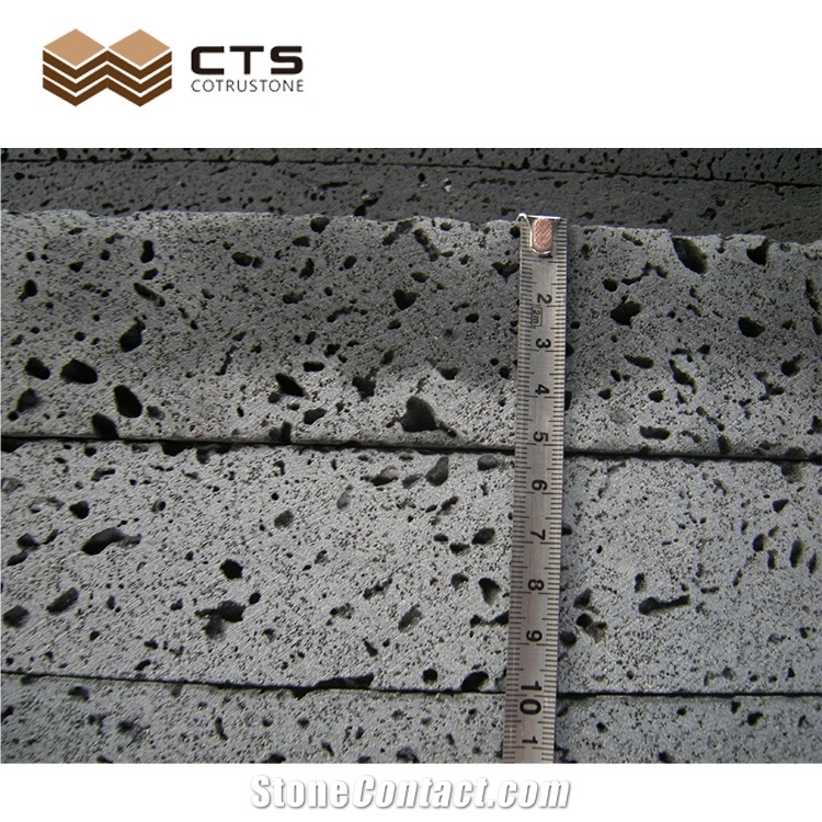 Dark Grey Basalt With Black Brick Nature Surface Cheap Split Wall Stone