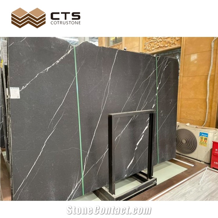 Nero Marquina Black Leather Marble Slabs Unique Marble Tiles