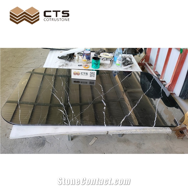 Wholesale Nero Marquina Marble Slab Coffee Table Tops