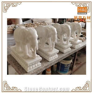 Natural Stone Elephant Animal Hand Carved Fireplace Mantel