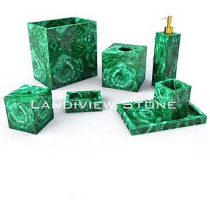 Malachite Bathroom Set, Malachite Gemstone Accessories,