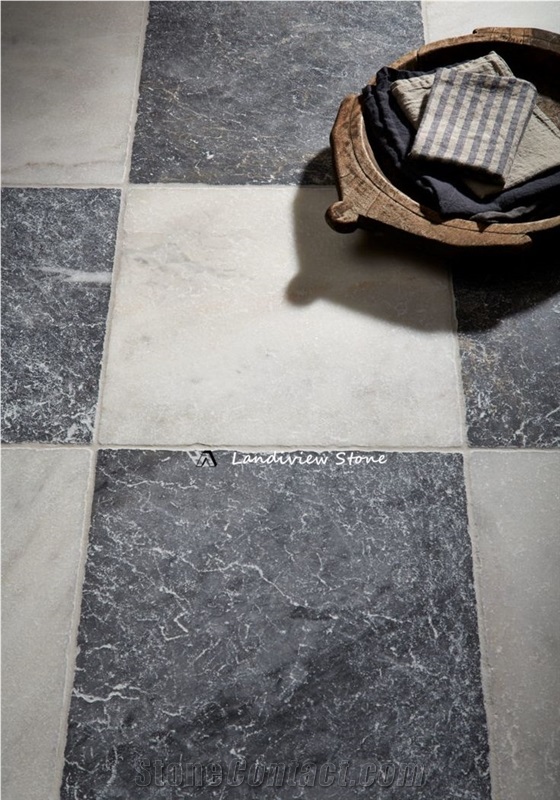 Antique Flooring Design Tumbled Nero Marquina Marble Tiles