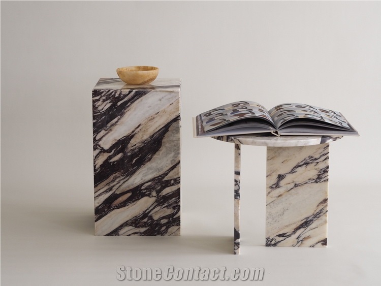Calacatta Viola Marble T Frame Side Table Marble Furniture