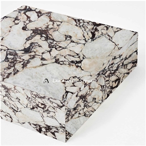 Calacatta Viola Red Marble Plinth Coffee Table Low