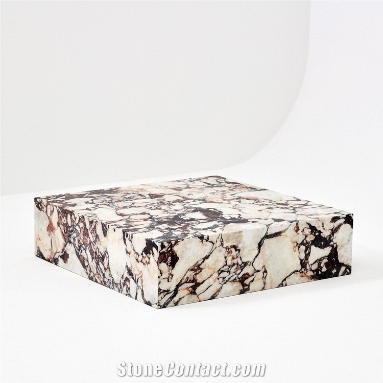 Factory Directly Calacatta Viola Marble Plinth Coffee Table