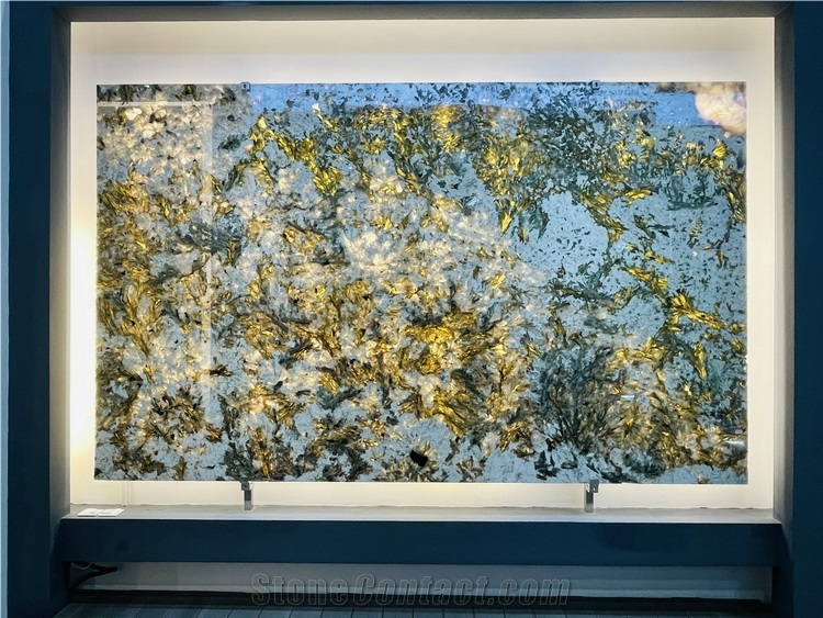 Translucent Alpinus Backlit Granite Slabs Wall Panels