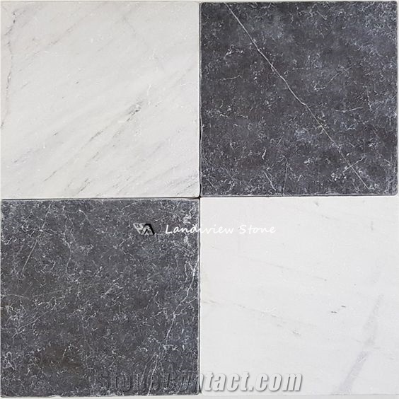 Tumbled Carrara White Marble Flooring Tiles