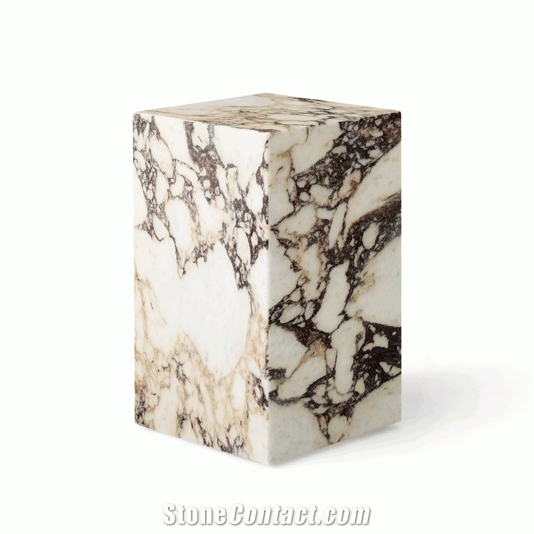 White Beauty Marble Cube Low Plinth Coffee Side Table