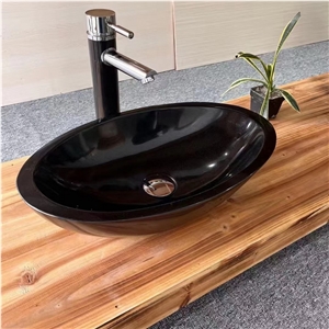 Wholesale Customized Black Granite Stone Sinks, Basins