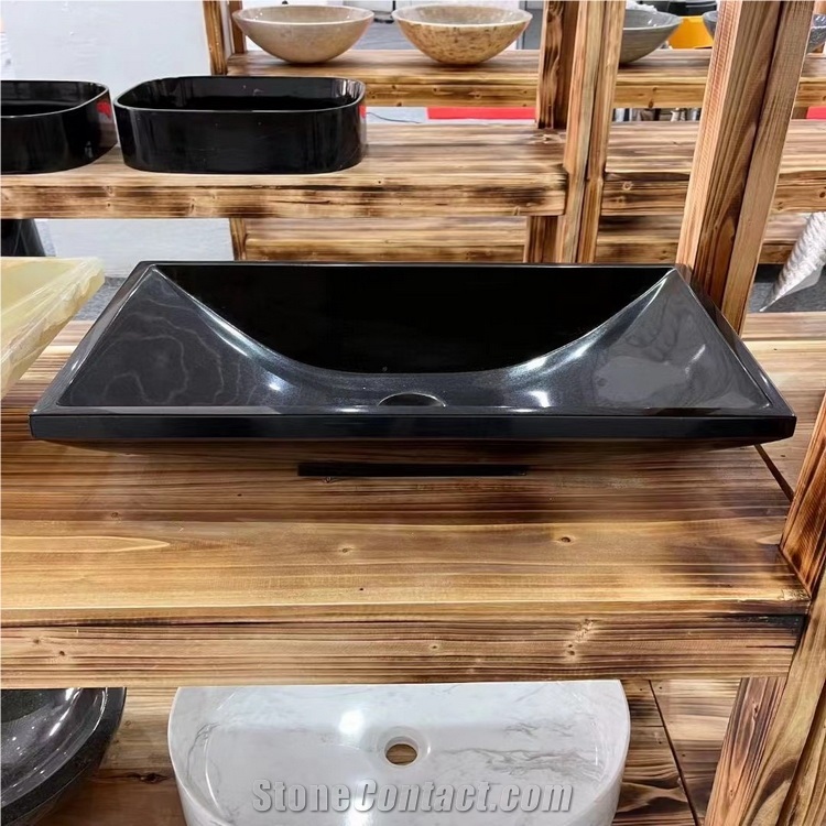 Wholesale Customized Black Granite Stone Sinks, Basins