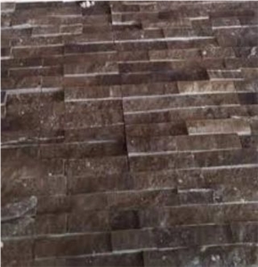 Brown Kesra Dark Marvle Wall Cladding Panels, Ledge Stone