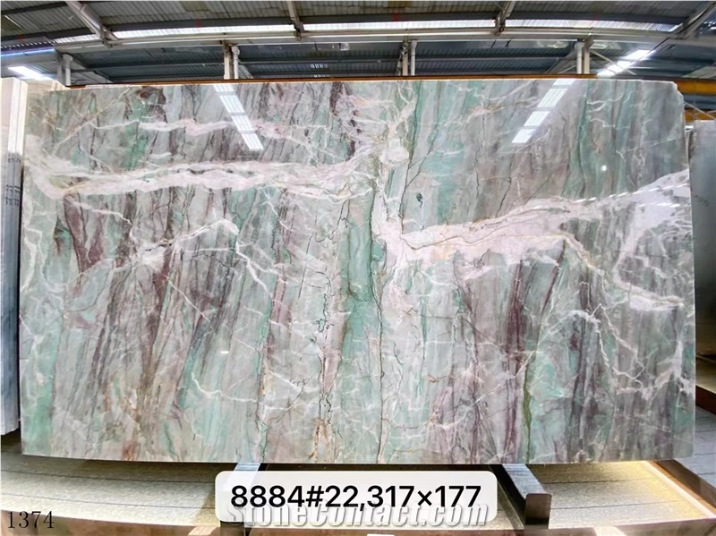 Cristallo Verde Green Quartzite Slab In China Stone Market