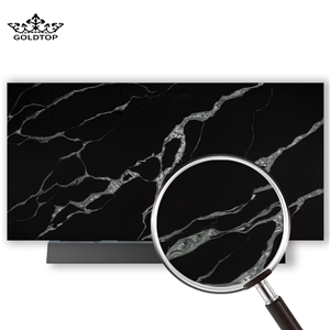 Black Calacatta Artificial Quartz For Kichen Wall