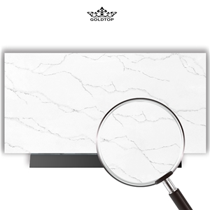 Calacatta Quartz White Slabs With Wave Veins Kitchen