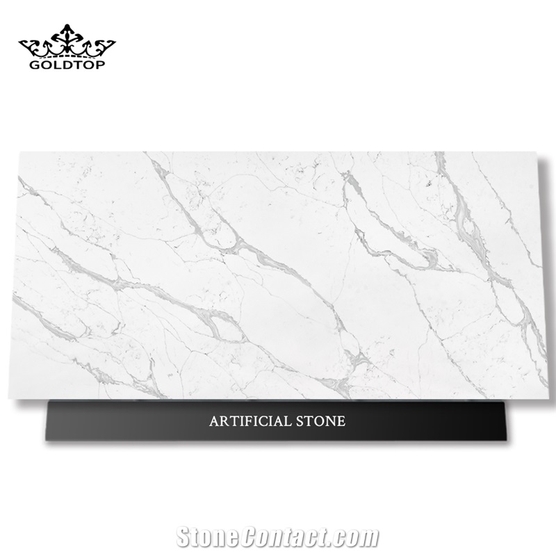 Calacatta Series 5007 Artificial Stone Slabs For Bathroom Wall