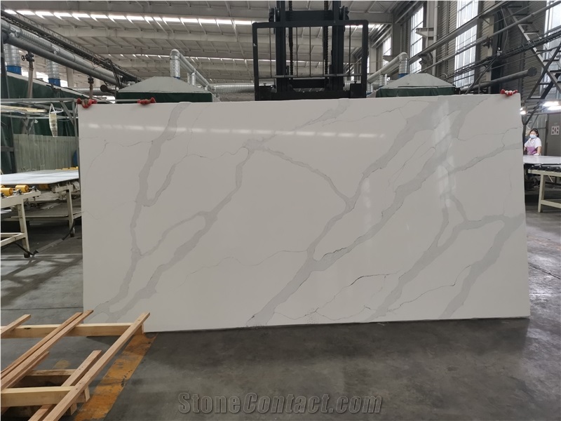 White Green  Artificial Quartz Stone Slabs