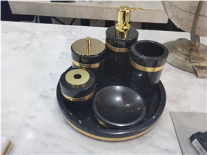 Goldtop Stone OEM/ODM Black Marble Bath Accessories