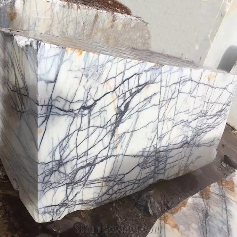 Milas White Natural Viola Marble Slabs Floor Panel