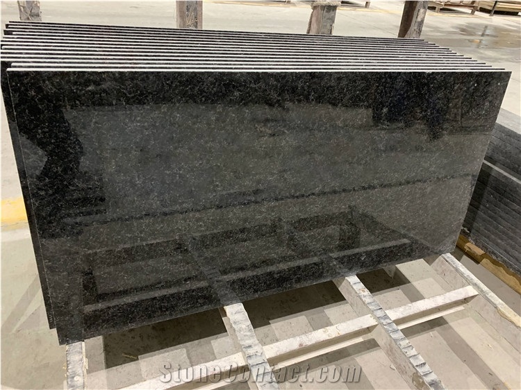 Polished Angola Black Granite Countertop Slabs