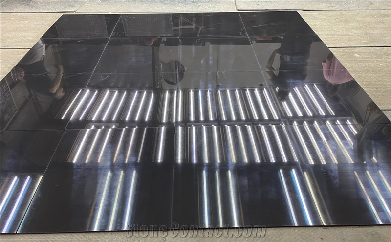 S6808 Super Black Porcelain Floor Tiles Artificial Stone