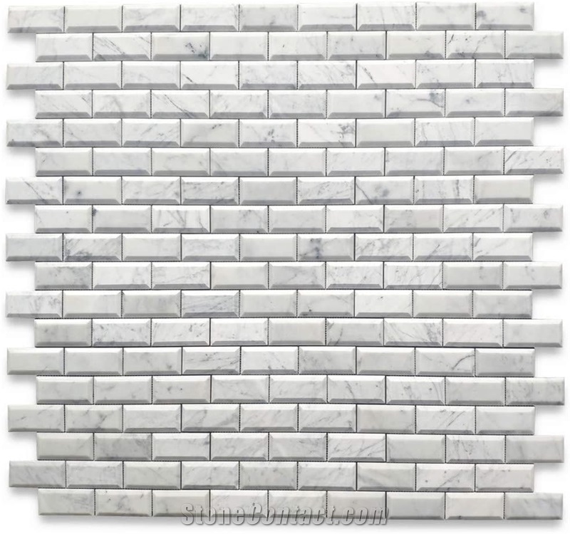 Bathroom Mosaic Carrara White Brick Mosaic Tile