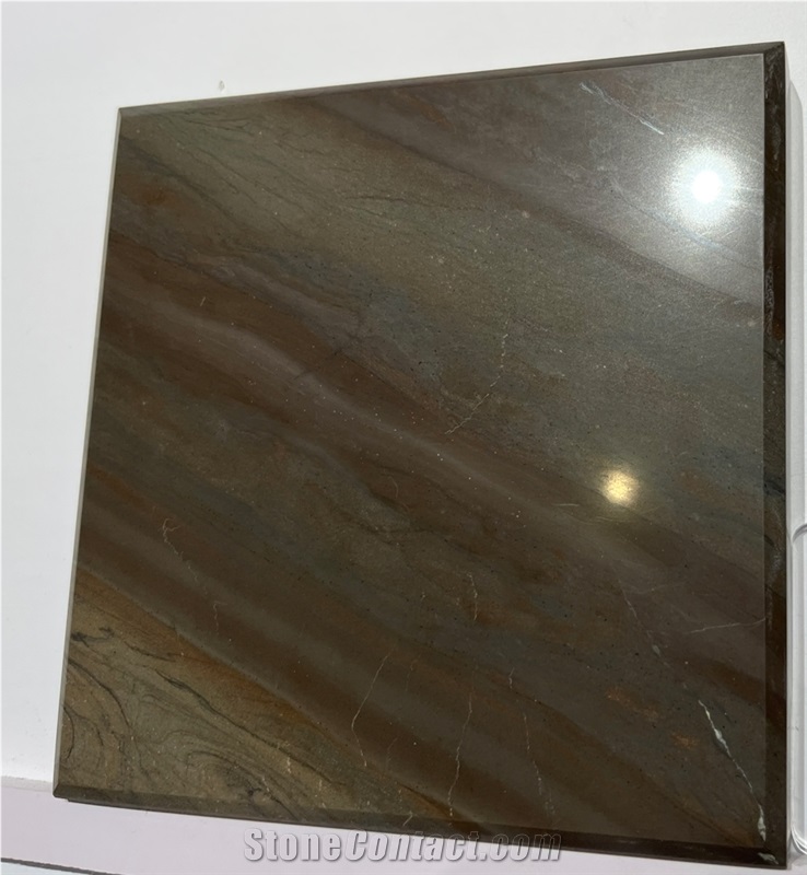 Brazil Luxury Red Brown Marble Tiles With Vein