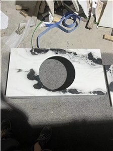 China Hot Panda White Marble Vanity Top