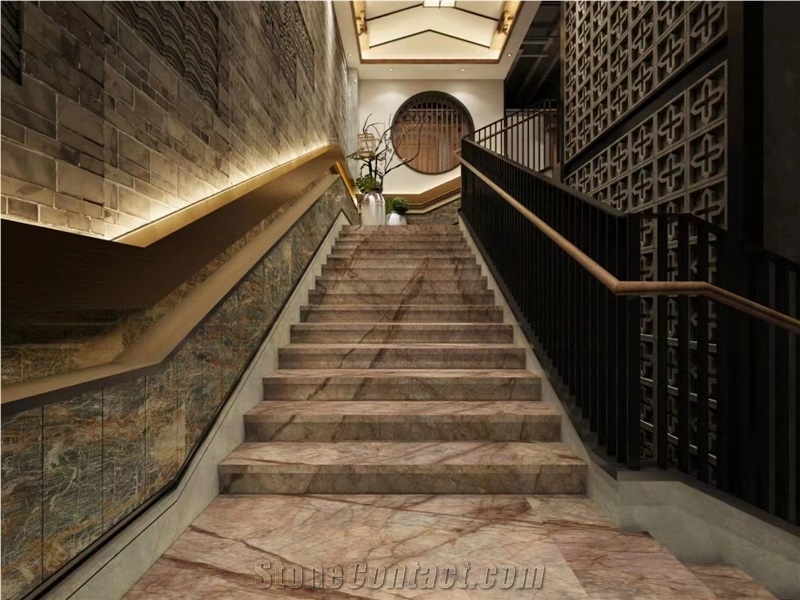 China Impression Red Marble Stair Step