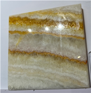 Colorful White  Gold Line Onyx Jade Wall Tiles