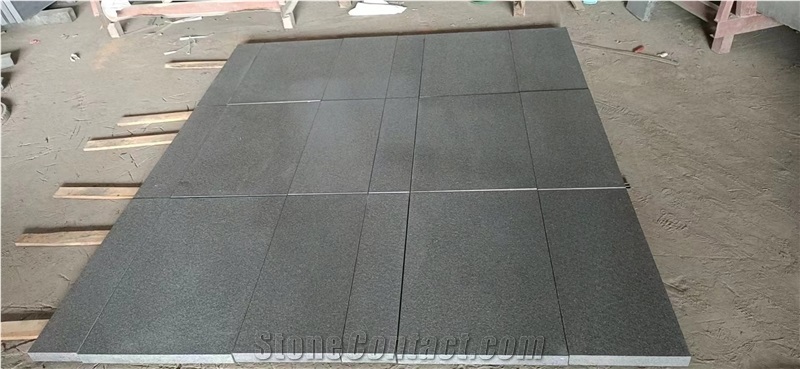 Hig Quality Brushed Black Granite Tiles For Wall Floor