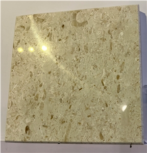 Hot Gold Shell Beige Limestone Tile For Hotel Wall Floor