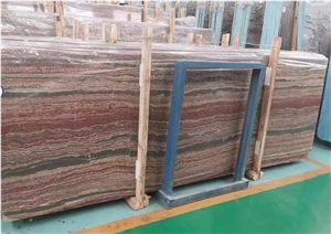Special Red Wood Marble Slab